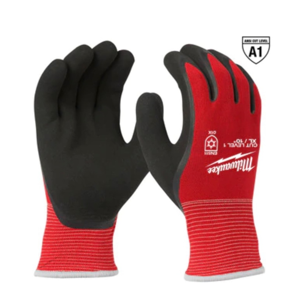 2 Pair new w/o tag Milwaukee Tools Cut Level 1 Dipped Smartswipe Gloves, Size XL